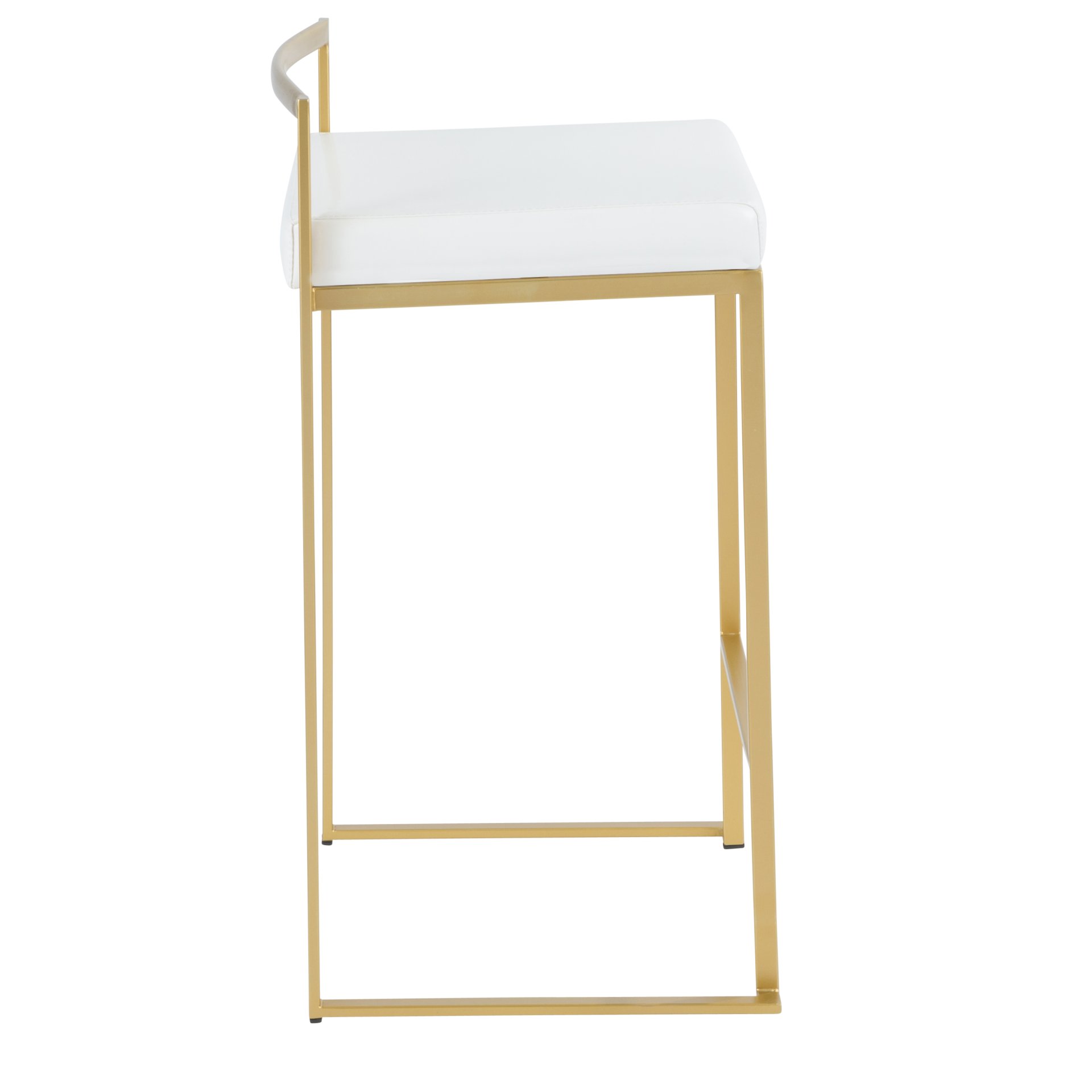 Fuji - Contemporary Counter Stool (Set of 3) - Gold / White - Image 3