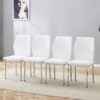 Luxury Simple Chair (Set of 4) Material High Resilience Dining Chair - White / Silver - Image 8