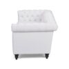 Chesterfield Style 3 Seater Sofa With Button Tufting And Nail Head Accents - White - Image 7