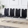 (Set of 4) Material Bow Shaped Chairs Perfectly Integrated Into Industrial And Modern Home Design - Black - Image 2