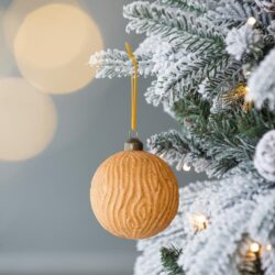 Christmas Ball Ornaments, Glass Decorative Hanging Ball Christmas Tree Ornaments For Holiday Party Decorations (Set of 6) - Gold