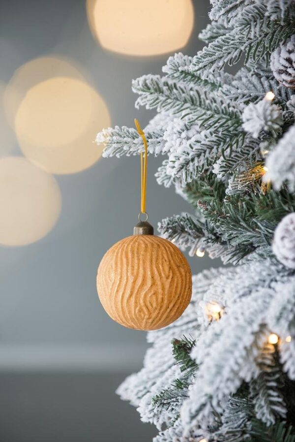 Christmas Ball Ornaments, Glass Decorative Hanging Ball Christmas Tree Ornaments For Holiday Party Decorations (Set of 6) - Gold