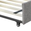Elegant Tufted Upholstered Full Size Daybed With Trundle Linen Fabric - Gray - Image 4