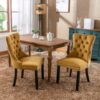 Nikki - Modern, High-End Tufted Solid Wood Contemporary Velvet Upholstered Dining Chair With Wood Legs Nailhead Trim (Set of 2) - Gold - Image 11