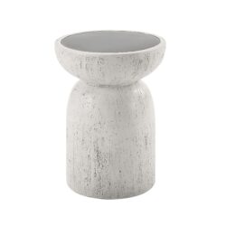 Dylana - Natural Fiber Concrete Accent Table - Gray
