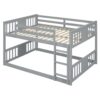 Full Over Full Classic Bunk Bed With Ladder - Gray - Image 15