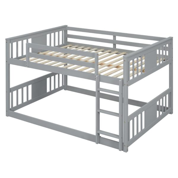 Full Over Full Classic Bunk Bed With Ladder - Gray