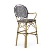 Outdoor Wicker And Aluminum French Barstools (Set of 2) - Black - Image 9