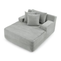 Modern Velvet Single Lazy Sofa Lounge Chair With High Density Foam - Gray