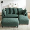 Upholstered Sectional Sofa With Movable Ottoman And Storage - Green - Image 12