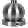 Jules - Contemporary Table Lamp Built In USB Port (Set of 2) - Nickel / White - Image 4