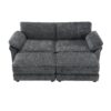 Free Combination Modular Convertible Sectional Sofa Bed Set, 4 Seat Upholstered Sleeper Corner Couch, Deep Seat Loveseat With Ottoman - Gray - Image 2