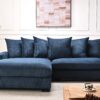 Luxe - Oversized 2 Piece Left Facing Sectional Couches For Living Room, L Shaped Sofa With Chaise - Blue - Image 2