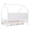 Full Size House Bed With Trundle, Kids Bed With Shelf - White - Image 8