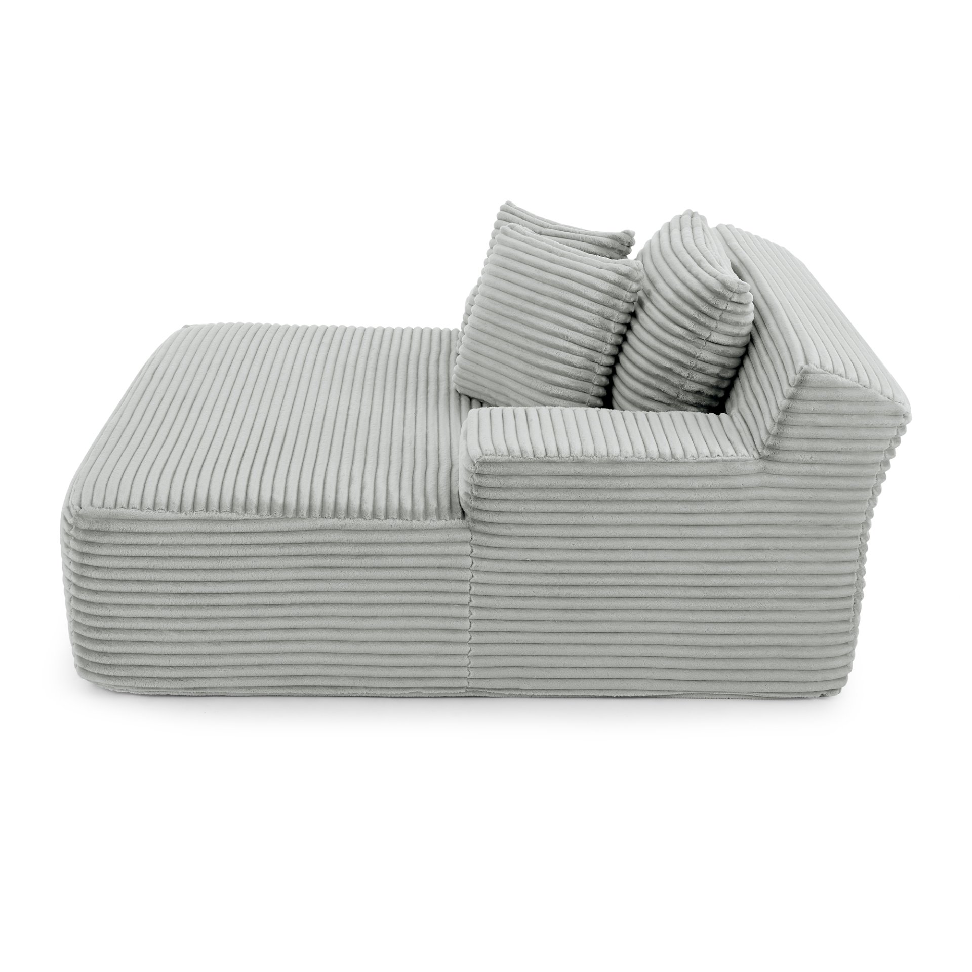 Modern Velvet Single Lazy Sofa Lounge Chair With High Density Foam - Gray - Image 10