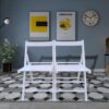 Folding Chair, Foldable Style (Set of 2) - White - Image 4