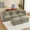 Modern Sofa Modular Sofa Couch Upholstered, L - Shape Sectional Sofa With Side Storage Pockets For Living Room - Brown - Image 18