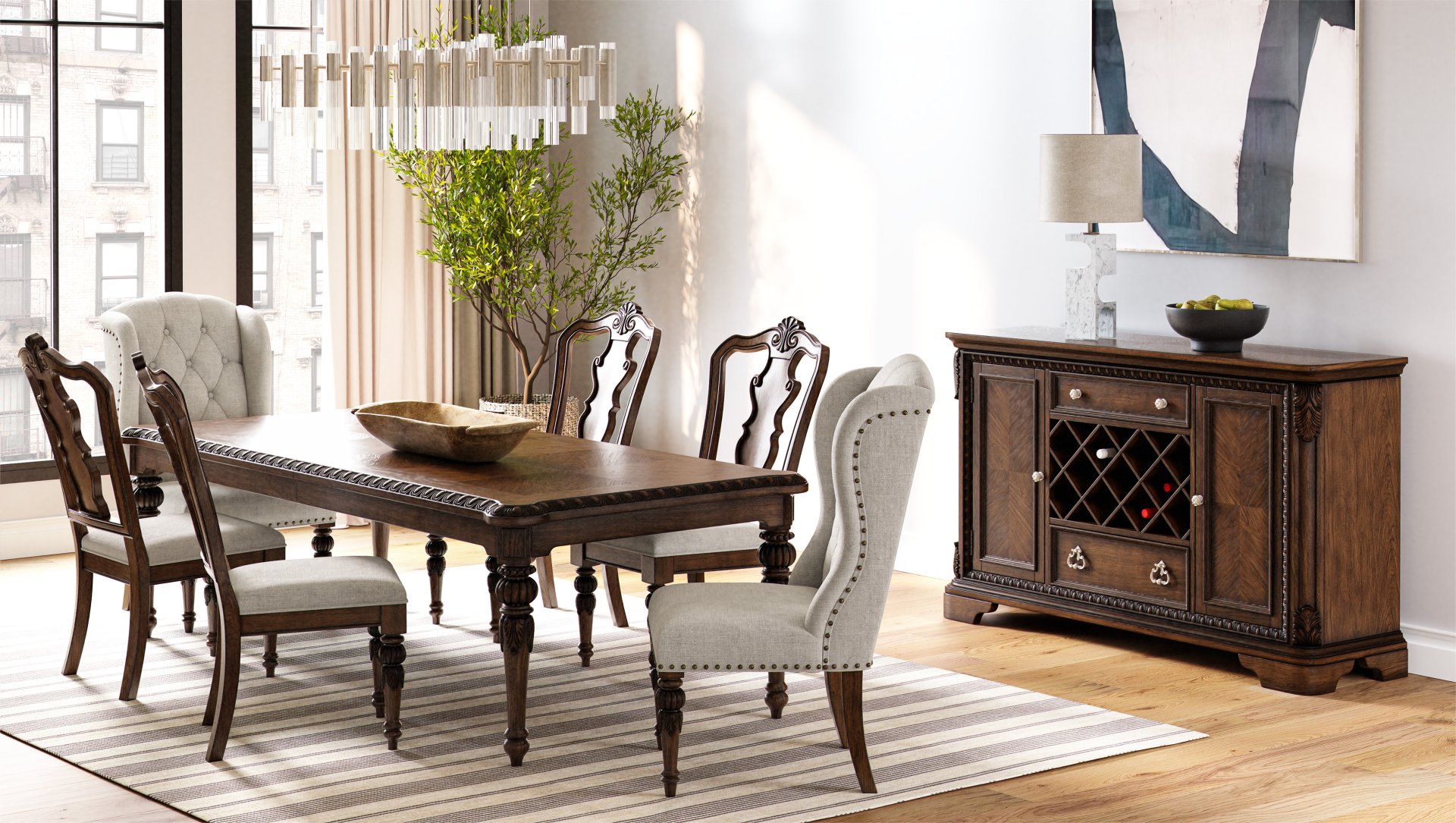 Traditional Server - Mahogany - Image 2