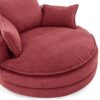 360° Swivel Sofa Chair Accent Barrel Chair With Dual Layer Cushion And Removable Pillows - Red - Image 18