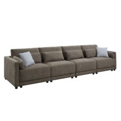 Rylie - 4 Piece Modular Sectional Sofa With Toss Pillows - Brown