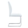 Luxury Simple Arch Chair (Set of 2) Dining Chair With High Resilience Material And Arched Metal Leg - White / Silver - Image 9
