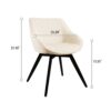 Modern Round Dining Table Set With 2 Chairs Metal Legs, 2 - 4 Person Capacity - Beige / Black - Image 3