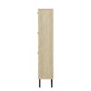 Modern Freestanding Rattan 3 Door Shoe Rack Storage Cabinet For Entryway - Natural Particle Board - Image 8