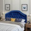 Kaarina - Contemporary Tufted Fabric Full / Queen Headboard - Navy Blue - Image 2