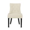 Cheney - Contemporary Dining Chair (Set of 2) Tufted Fabric Upholstery - Beige - Image 7