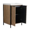 Contemporary Freestanding Bathroom Vanity With Resin Sink & Soft Close Doors - Light Coffee - Image 16