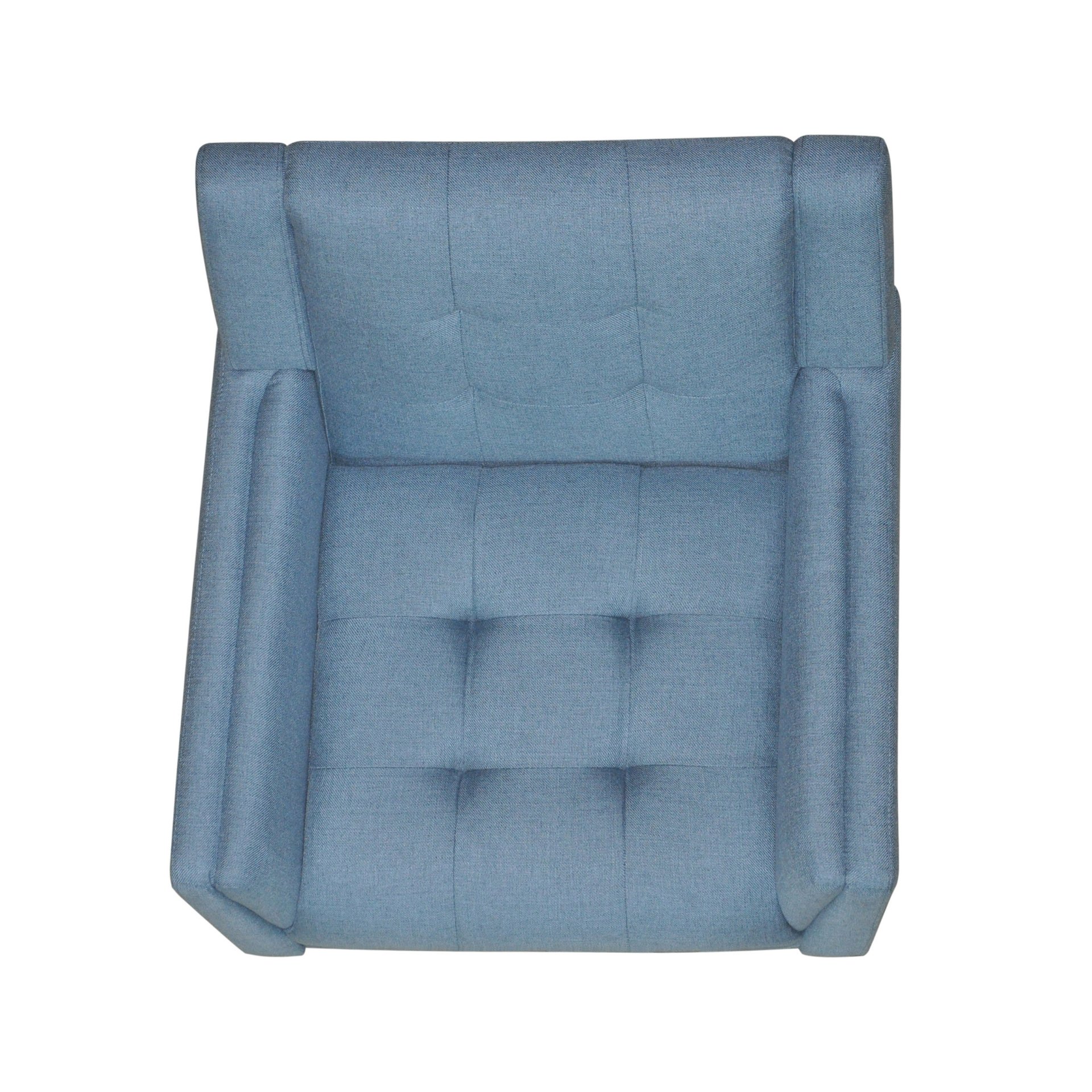 Luminaesque - Fabric Upholstered Armchair With Tufted Back - Blue - Image 7