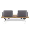 Outdoor Sofa With Cushions And Iron Legs - Dark Gray - Image 7