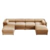 Modular Sectional Sofa With Storage Ottoman Extra Large U Shaped Convertible Couch Deep Seat Cylindrical Backrest And Armrests Chenille - Camel - Image 12