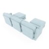 Elegant 3 Seater Sofa With Ottomans And Lumbar Pillow High Resilience Sponge Wooden Base - Sky Blue - Image 20