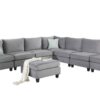 Simona - Velvet 8 Piece Modular Sectional Sofa - Gray - Image 2