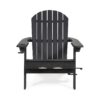 Zenithia - Outdoor Foldable Adirondack Chair With 2 Cup Holders - Dark Gray - Image 5
