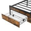 Modern King Bed Frame With Storage & LED Lights, Upholstered Headboard, USB Charging Station, Easy Assembly - Gray - Image 8