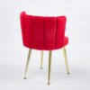 Modern Dining Chair (Set of 2) With Velvet Backrest And Iron Tube en Legs For Dining Room Or Cafe - Red - Image 5