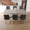 Modern Extendable Dining Table Set For 6 - 8 - Black / Gray - Image 8