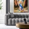 Eden - Modern Tufted Chesterfield Sofa - Gray - Image 7