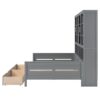 Full Size Daybed With Glass Door Storage Cabinets, Built In LED Lighting And Shelves - Gray - Image 11