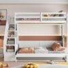 Full Over Full Size Murphy Bed With Hydraulic Lift & Desk Design - White - Image 21