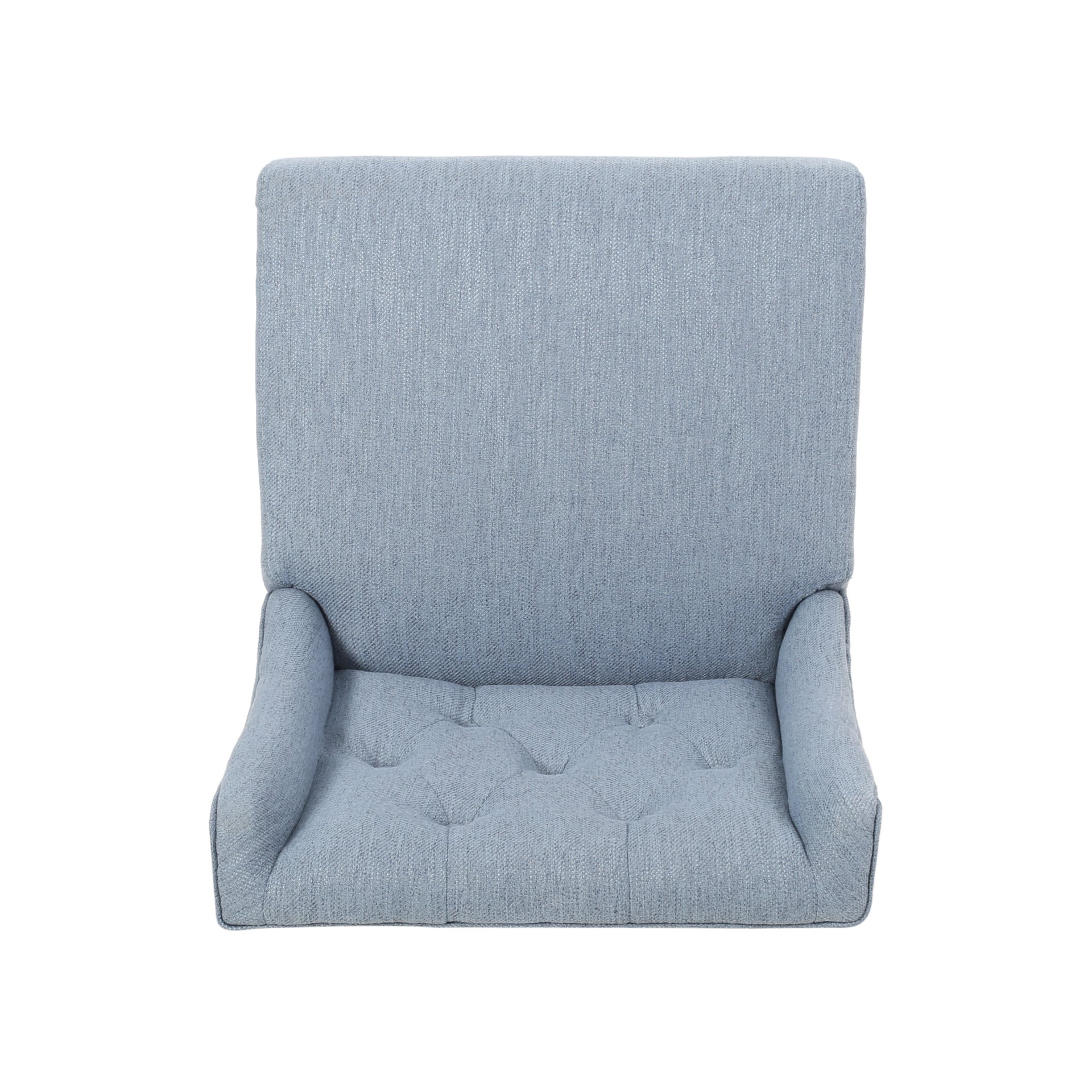 Vienna - Contemporary Fabric Tufted Wingback 27 Inch Counter Stools, (Set of 2) - Light Blue / Natural - Image 11