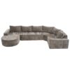 Oversized Modular Sofa Cloud Sectional Sofa Set Upholstered Couches U - Shaped Sofa With Deep Seat For Living Room - Brown - Image 17