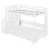 Full Over Full Size Murphy Bed With Hydraulic Lift & Desk Design - White - Image 12