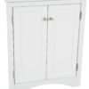 Triangle Bathroom Storage Cabinet With Adjustable Shelves, Freestanding Floor Cabinet For Home Kitchen - White - Image 22