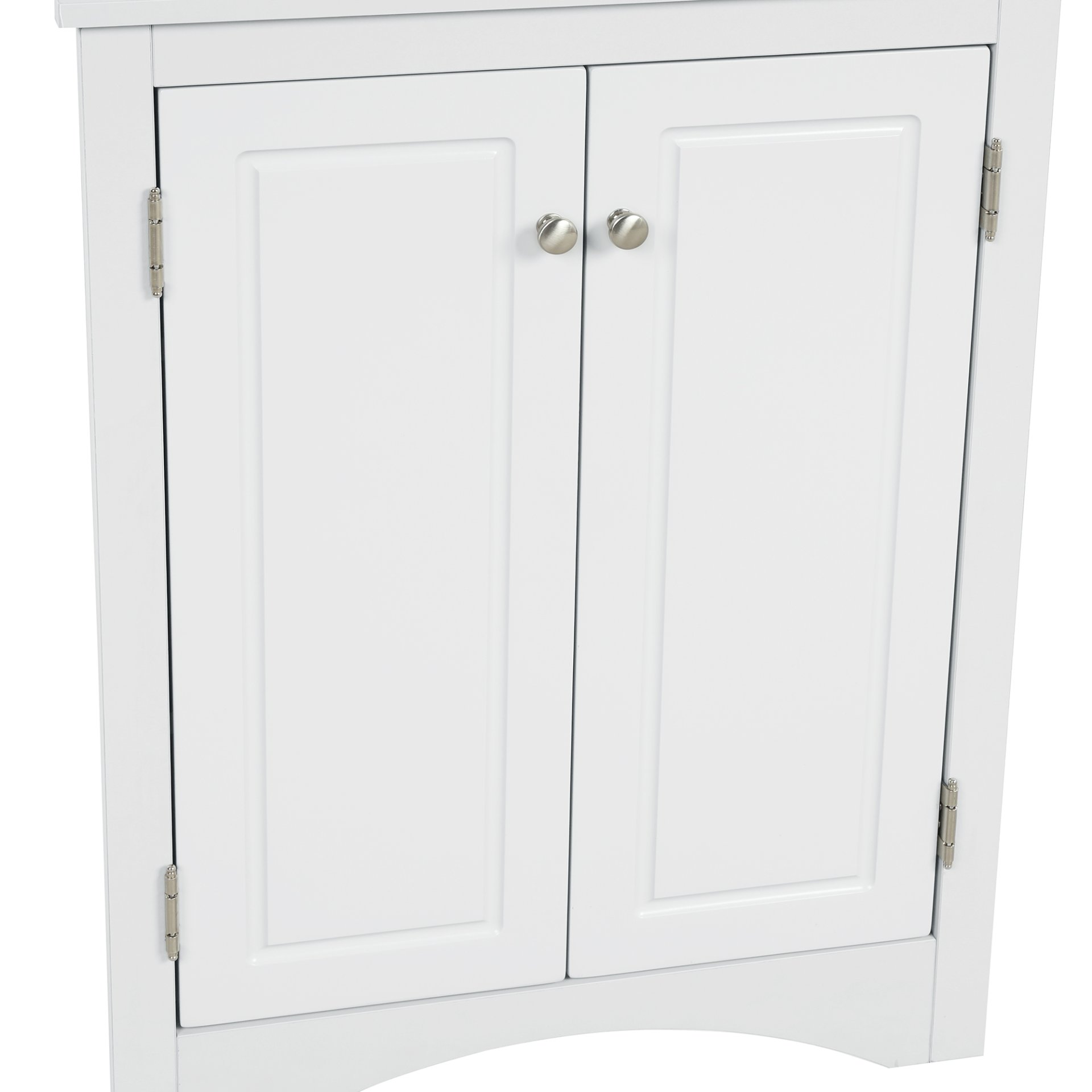 Triangle Bathroom Storage Cabinet With Adjustable Shelves, Freestanding Floor Cabinet For Home Kitchen - White - Image 22