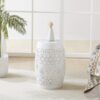 Lilac - Mosaic Side TableCeramic Tile Top & Iron Frame Indoor / Outdoor Use - White - Image 11