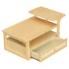 Modern Coffee Table, Coffee Table With 1 Storage Shelf, 2 Tabletops And 1 Rattan Drawer For Living Room - Natural - Image 9