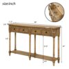 Hearth & Haven Daniel - Console Table With 2 Storage Drawers And Bottom Shelf For Living Room Entryway - Old Pine - Image 3